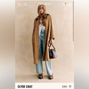 Sezane Clyde Coat, Camel, Size 2